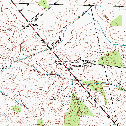 Topographic Map of Cowans Creek Church, OH