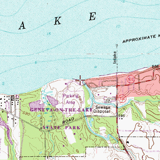 Topographic Map of Cowles Creek, OH