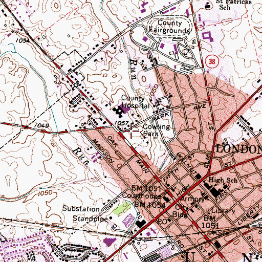 Topographic Map of Cowling Park, OH