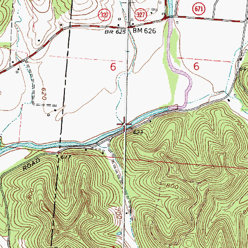 Topographic Map of Cox Run, OH