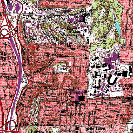 Topographic Map of Coy Field, OH