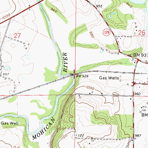 Topographic Map of Crab Run, OH