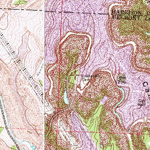 Topographic Map of Crabapple Cemetery, OH
