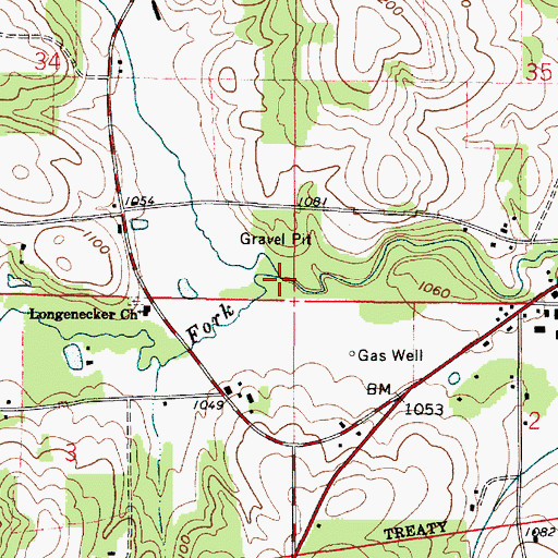 Topographic Map of Crabapple Creek, OH