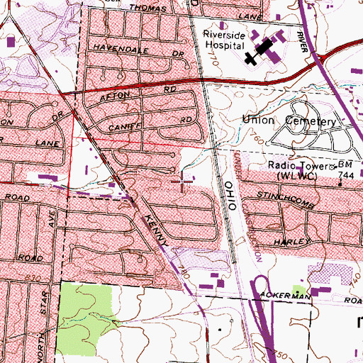 Topographic Map of Cranbrook School, OH