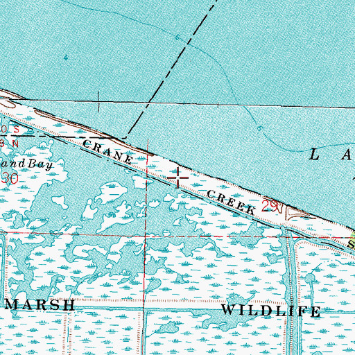 Topographic Map of Crane Creek State Park, OH