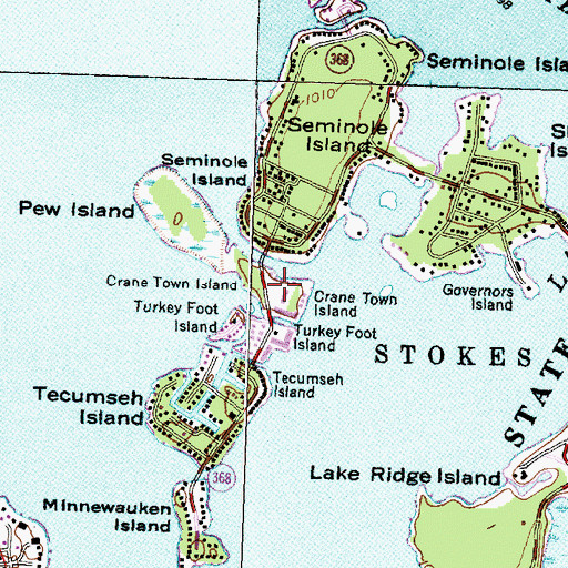 Topographic Map of Crane Town Island, OH