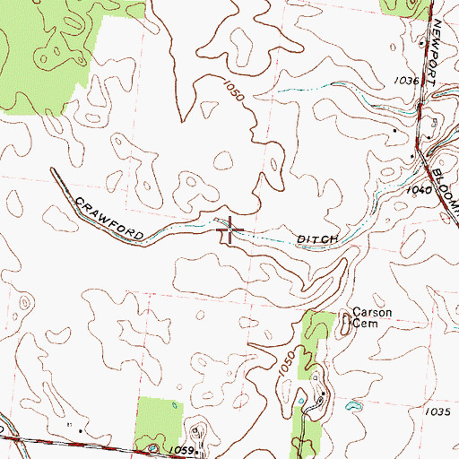Topographic Map of Crawford Ditch, OH