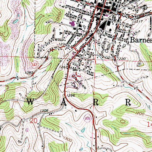 Topographic Map of Crestview Cemetery, OH