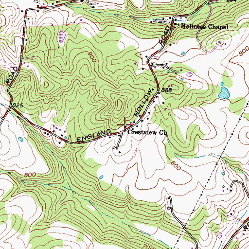 Topographic Map of Crestview Church, OH