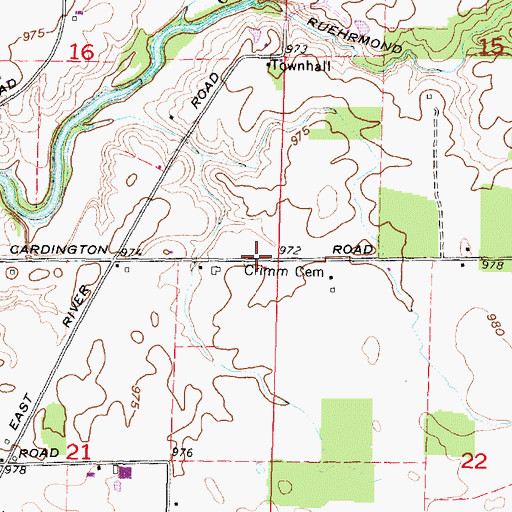 Topographic Map of Crimm Cemetery, OH
