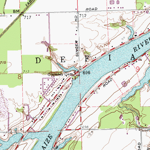Topographic Map of Cromley Cemetery, OH
