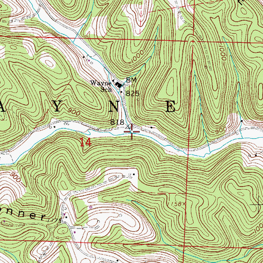 Topographic Map of Cronin Hollow, OH