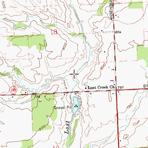 Topographic Map of Crooked Creek, OH