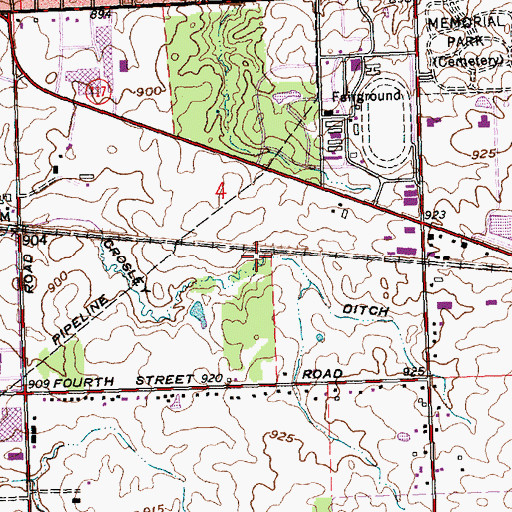 Topographic Map of Crosley Ditch, OH