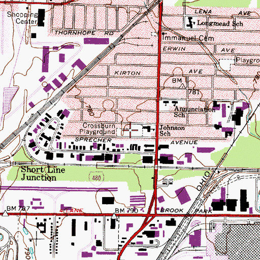 Topographic Map of Crossburn Playground, OH