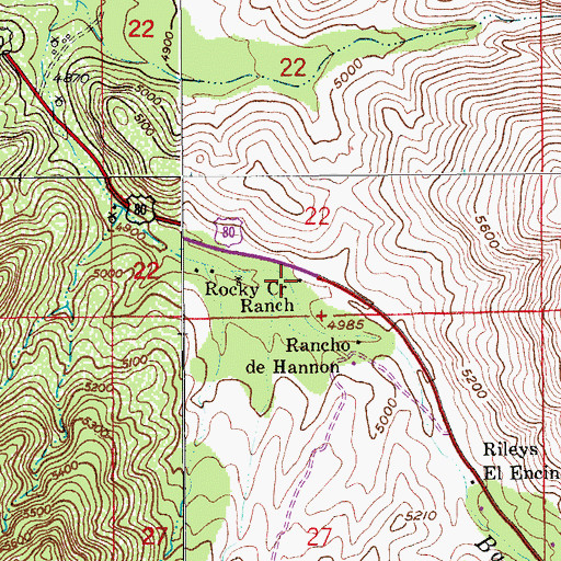 Topographic Map of Rock Creek Ranch, AZ