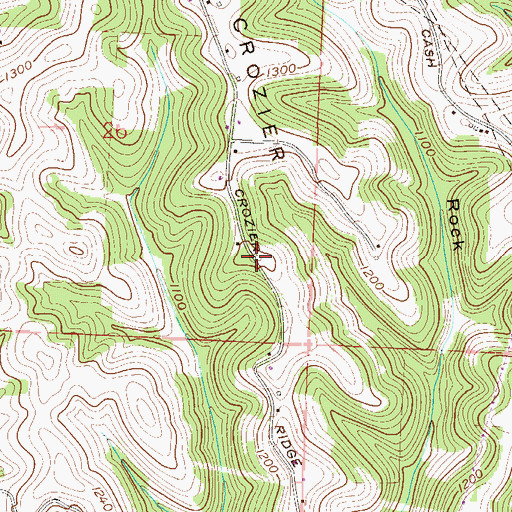 Topographic Map of Crozier Ridge, OH
