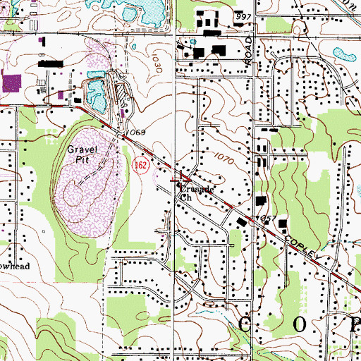Topographic Map of Crusade Church, OH
