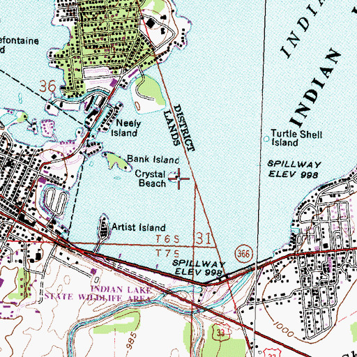 Topographic Map of Crystal Beach, OH