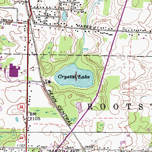 Topographic Map of Crystal Lake, OH