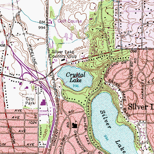 Topographic Map of Crystal Lake, OH