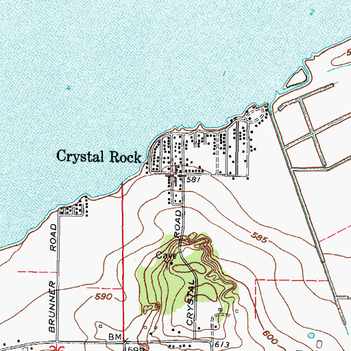 Topographic Map of Crystal Rock, OH