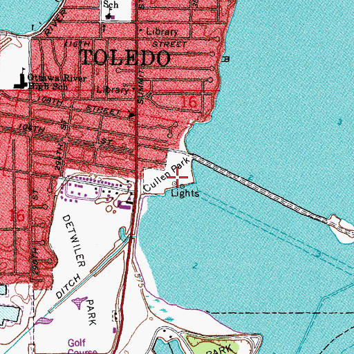 Topographic Map of Cullen Park, OH