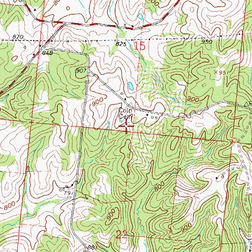 Topographic Map of Culp Cemetery, OH