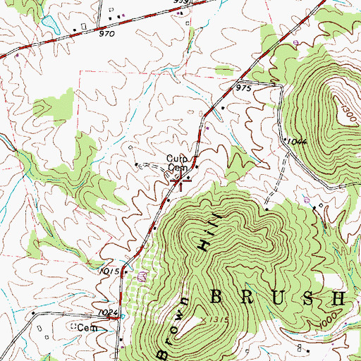 Topographic Map of Curp Cemetery, OH