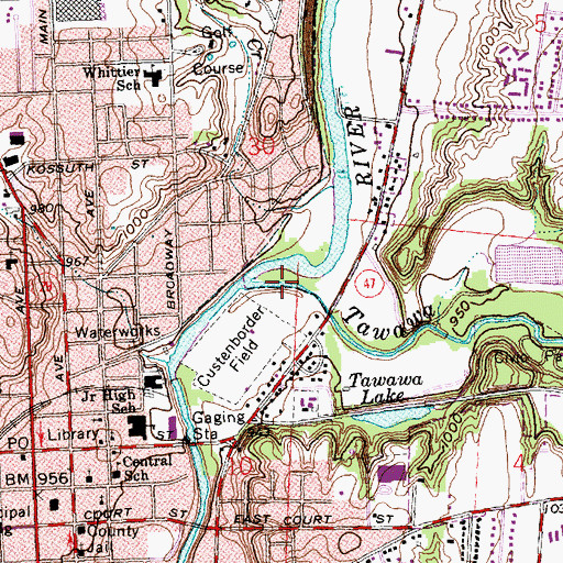 Topographic Map of Custenborder Field, OH