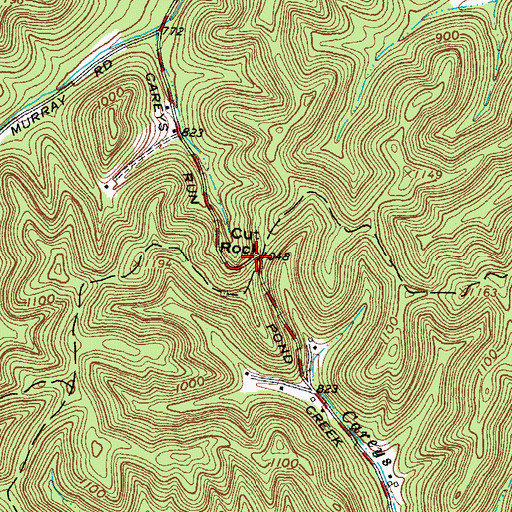 Topographic Map of Cut Rock, OH
