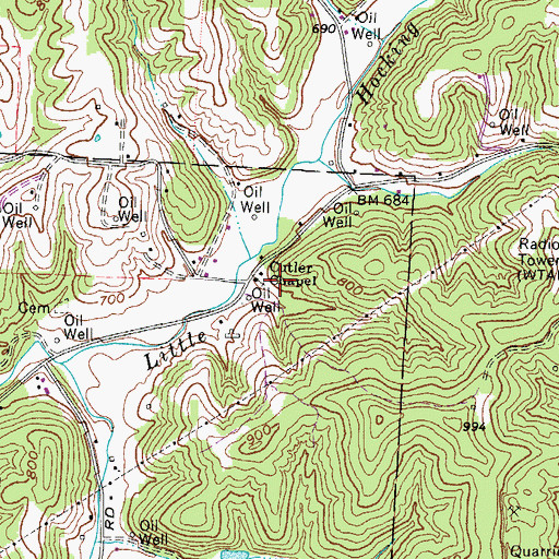 Topographic Map of Cutler Chapel, OH
