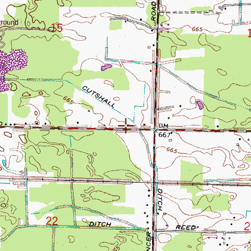 Topographic Map of Cutshall Ditch, OH