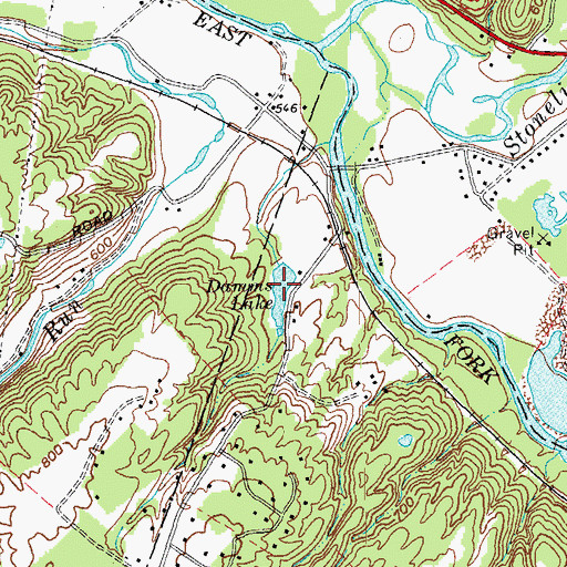 Topographic Map of Damms Lake, OH