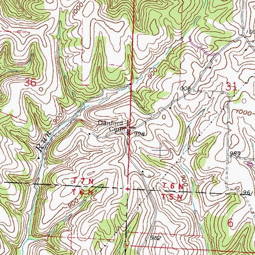 Topographic Map of Danford Cemetery, OH