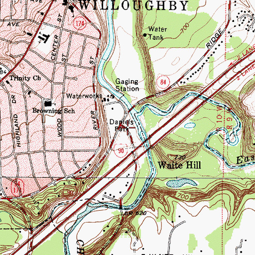 Topographic Map of Daniels Park, OH