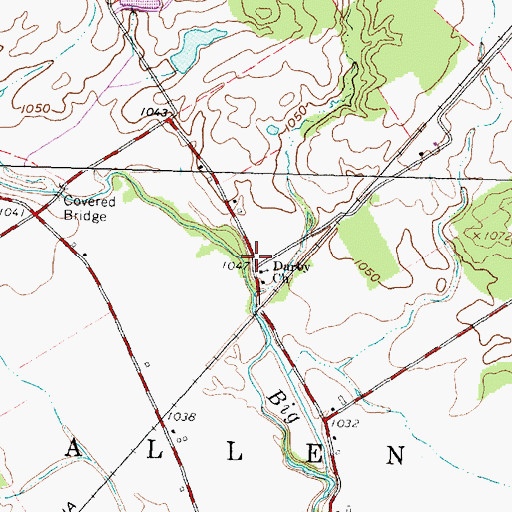 Topographic Map of Darby Church, OH