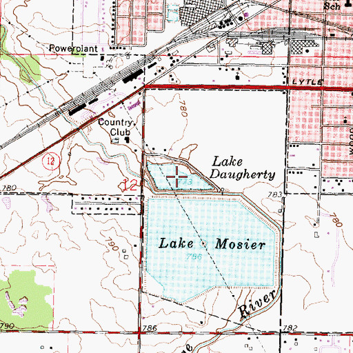 Topographic Map of Daugherty Lake, OH