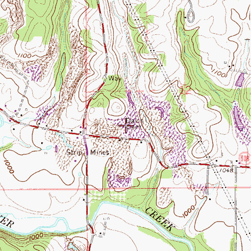 Topographic Map of Davis Cemetery, OH