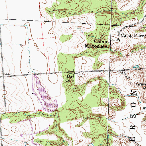 Topographic Map of Day Cemetery, OH