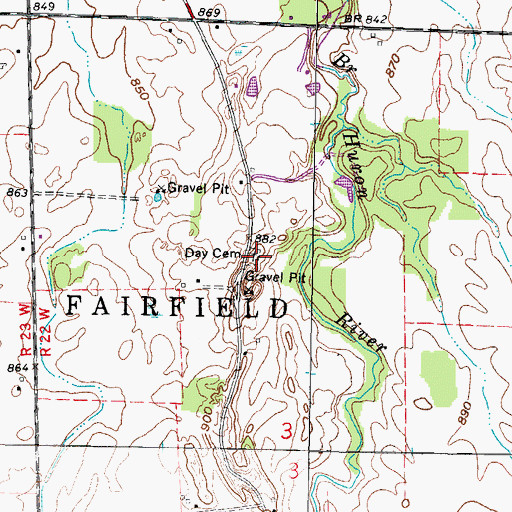 Topographic Map of Day Cemetery, OH