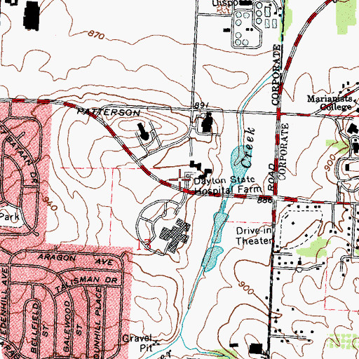 Topographic Map of Dayton State Hospital Farm, OH