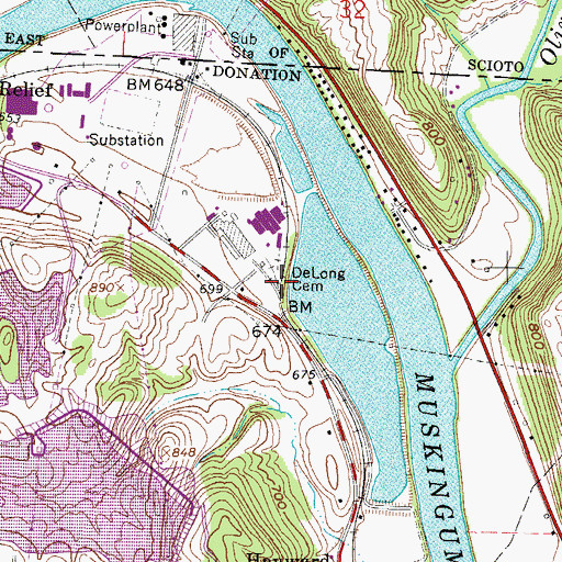 Topographic Map of DeLong Cemetery, OH