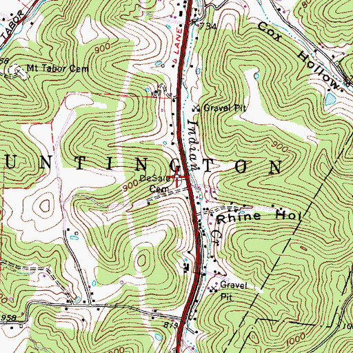Topographic Map of DeSale Cemetery, OH