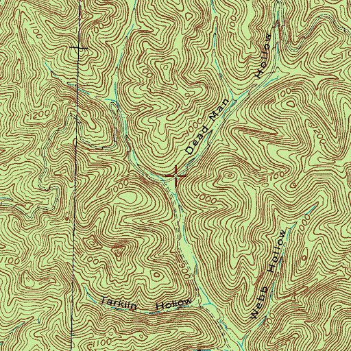 Topographic Map of Dead Man Hollow, OH