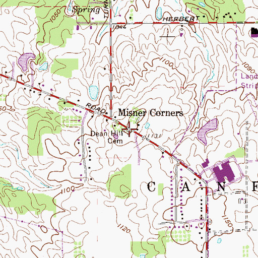 Topographic Map of Dean Hill Cemetery, OH