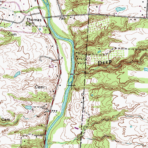 Topographic Map of Deep Run, OH