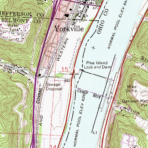 Topographic Map of Deep Run, OH