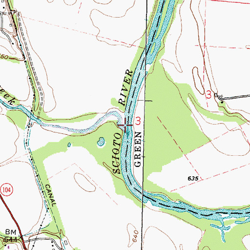 Topographic Map of Deer Creek, OH